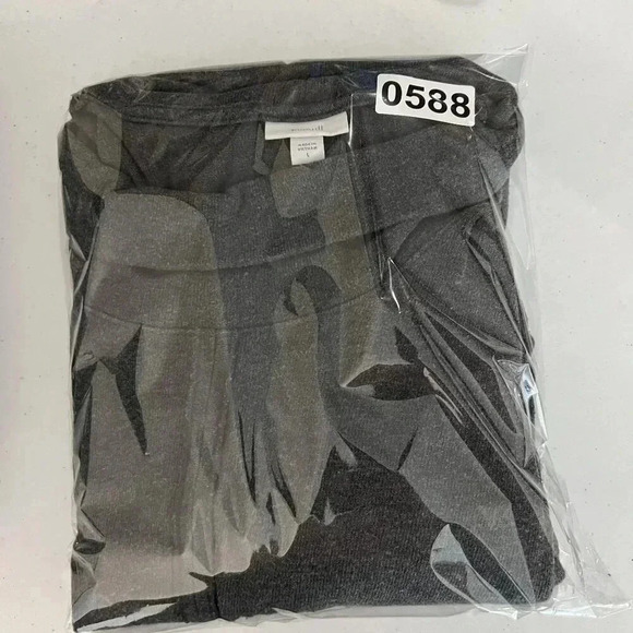 J Jill PURE JILL Womens L RELAXED KNIT 147021 Dark Charcoal Heather PONCHO Tunic - Picture 12 of 13